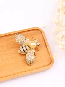 1pc Famous Brand Design Insect Series Brooch Women Delicate Little Bee Brooches Crystal Rhinestone Pin Brooch Jewelry Gifts For Girl - Multicolor - View 4