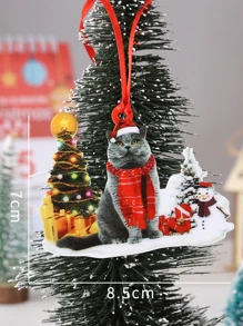 1pc Cat & Tree Design Wall Hanging - Multicolor - View 5