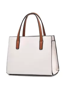 er de piel sintética elegante con manijas dobles, un excelente regalo para el Día de la Madre, regalos para mamá, bolso esencial de mamá para salir, bolsos de trabajo llamativos para mujeres - Oro rosa - Ver 8