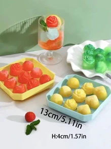 Diy 心形 玫瑰花 球形 硅胶冰模 冰块神器 冰块神器 三色可选 1 件 - 藍色 - 查看 3
