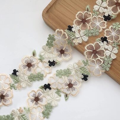 1入組花朵設計DIY織帶花邊