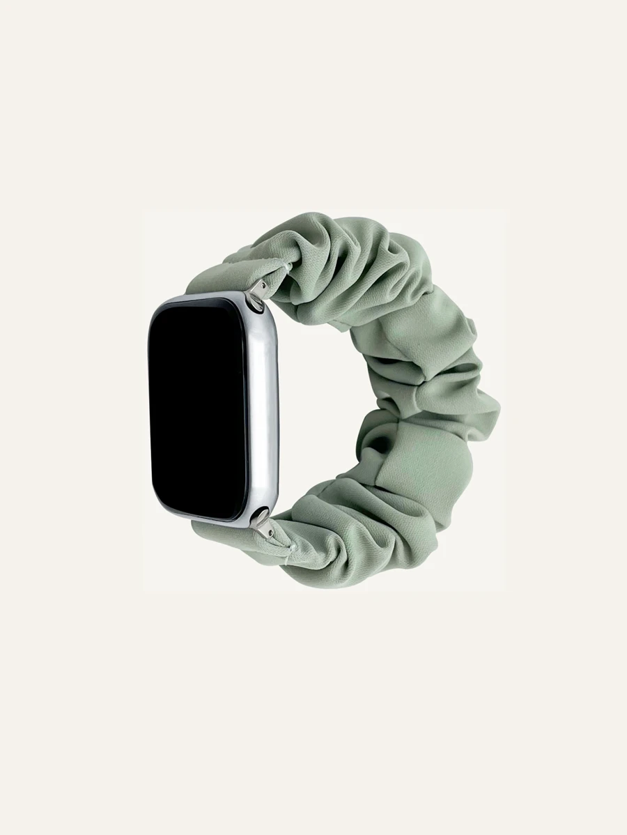 Solid Ruched Watchband Tương thích với Apple Watch - màu xanh lá - Xem 1