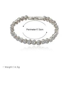 1pc Silver Diamante Beaded Bracelet - Silver - View 5