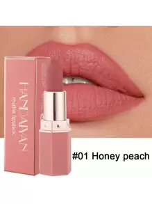 HANDAIYAN Hexagonal Matte Moisturizing Lipstick, Velvet Makeup Effect, Single Tube, Long-Lasting Color, Fashionable Luxury Lipstick, Suitable For Halloween, Christmas And Holiday Makeup, Party And Daily Makeup, Holiday Travel Essential Cosmetics, Net Weight: 3.5g, Face Painting, Cosmetics, Suitable For Women, Suitable For Winter/Spring, Ideal For Y2K Fancy Fashion, Suitable As Birthday/Valentine's Day/Mother's Day Gift, Essential For Carnival Party, Best Color Choice - 01 Milk Tea - 查看 1