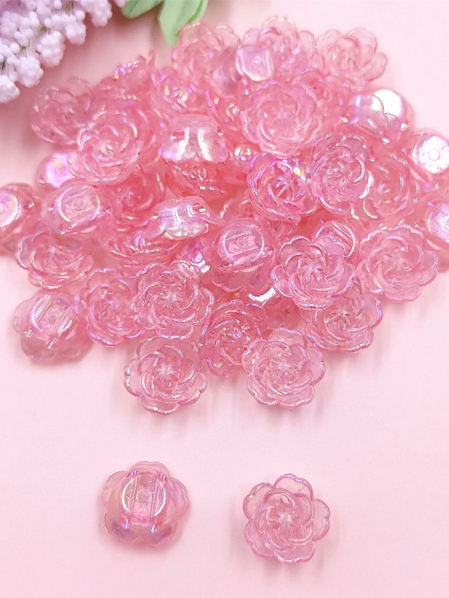 20入組/套花朵設計DIY珠子 - 粉色 - 查看 1