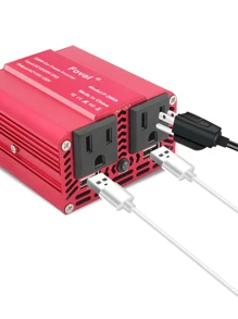 1pc 200W Car Power Inverter - Red - View 4