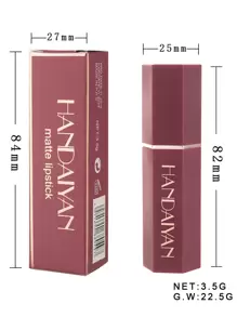 HANDAIYAN Hexagon Matte Moisturizing Lipstick, Velvet Makeup Effect, Single Tube, Long-Lasting Color, Fashionable Luxury Lipstick, Face Painting Cosmetics, Suitable For Women, Especially Millennials, Fashion Styling, Ideal For Winter/Spring, Suitable For Birthday/Valentine's Day Gifts, Essential For Carnival Parties, Best Color Selection - 05 Violet Pink - Xem 7