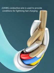 1入組耐用快充數據線 - 藍色 - 查看 5
