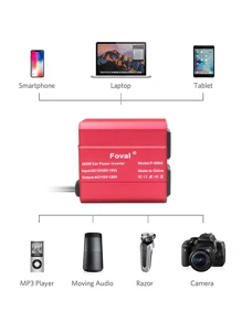 1pc 200W Car Power Inverter - Red - View 9