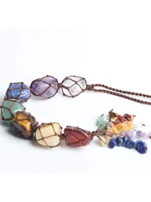 1入組水晶窗車飾7脈輪家居裝飾風水裝飾瑜伽冥想車掛 - 彩色 - 查看 3