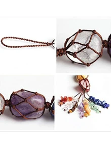 1入組水晶窗車飾7脈輪家居裝飾風水裝飾瑜伽冥想車掛 - 彩色 - 查看 5