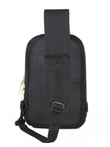 多功能旅遊超輕素色休閒胸包斜挎包單肩包吊帶包休閒包高中生大學生新生戶外旅行徒步運動包 - 黑色 - 查看 6