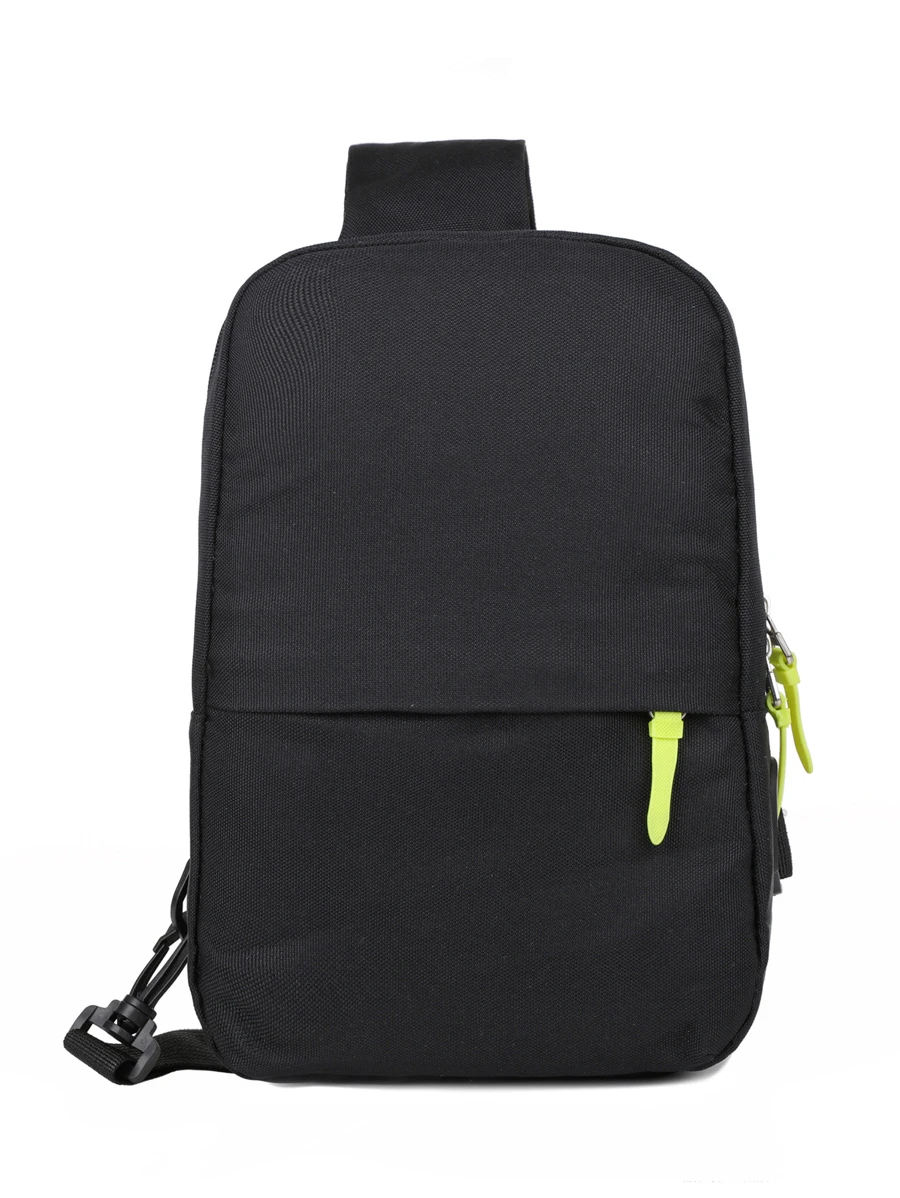 多功能旅遊超輕素色休閒胸包斜挎包單肩包吊帶包休閒包高中生大學生新生戶外旅行徒步運動包 - 黑色 - 查看 1