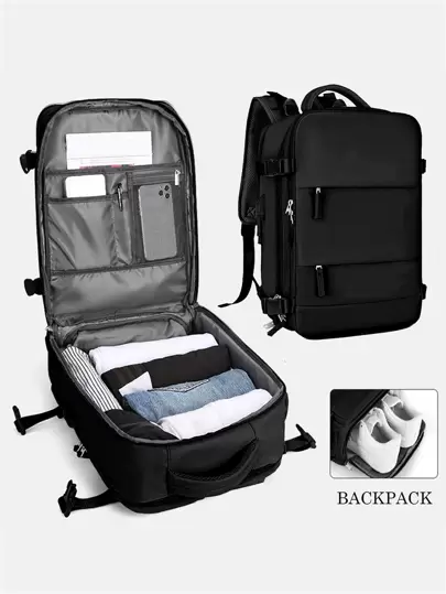 Large Travel Backpack Women, Carry On Backpack,Hiking Backpack Waterproof Outdoor Sports Rucksack Casual Daypack School Bag Fit 14 Inch Laptop With USB Charging Port Shoes Compartment