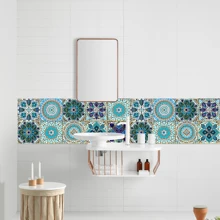 10pcs/20pcs Mandala Style Kitchen Wall Decals, Waterproof And Oil-Proof Kitchen Stickers, Stickers, Wall Decal, Vinyl Decal For Home Decorations, Spring Decoration Items Refresh Your Home, Rama Decoration Stickers - Multicolor - View 4