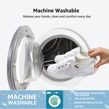 Slip On Sneakers For Women Casual Canvas Shoes Machine Washable - trắng - Xem 3