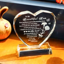 Birthday Gifts for Mom from Daughter Unique, Mothers Day Heart-Shaped Glass Keepsake to My Beautiful Mom Gifts for Women Who Have Everything on Christmas Thanksgiving Day - 無色 - 查看 3