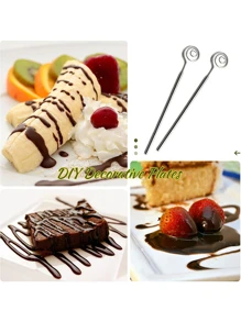 1pc Chocolate Dipping Tools, Cheese Spread Spoon, Spiral Dipping Tool, 304 Stainless Steel Chocolate Fork, Kitchen Household Stainless Steel Gadgets, Baking Gadget
