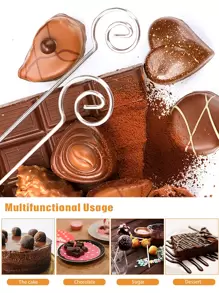 1pc Chocolate Dipping Tools, Cheese Spread Spoon, Spiral Dipping Tool, 304 Stainless Steel Chocolate Fork, Kitchen Household Stainless Steel Gadgets, Baking Gadget
