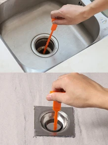 1/2/5pcs Drainage Dredge Hair Cleaner For Sink - Yellow - View 4