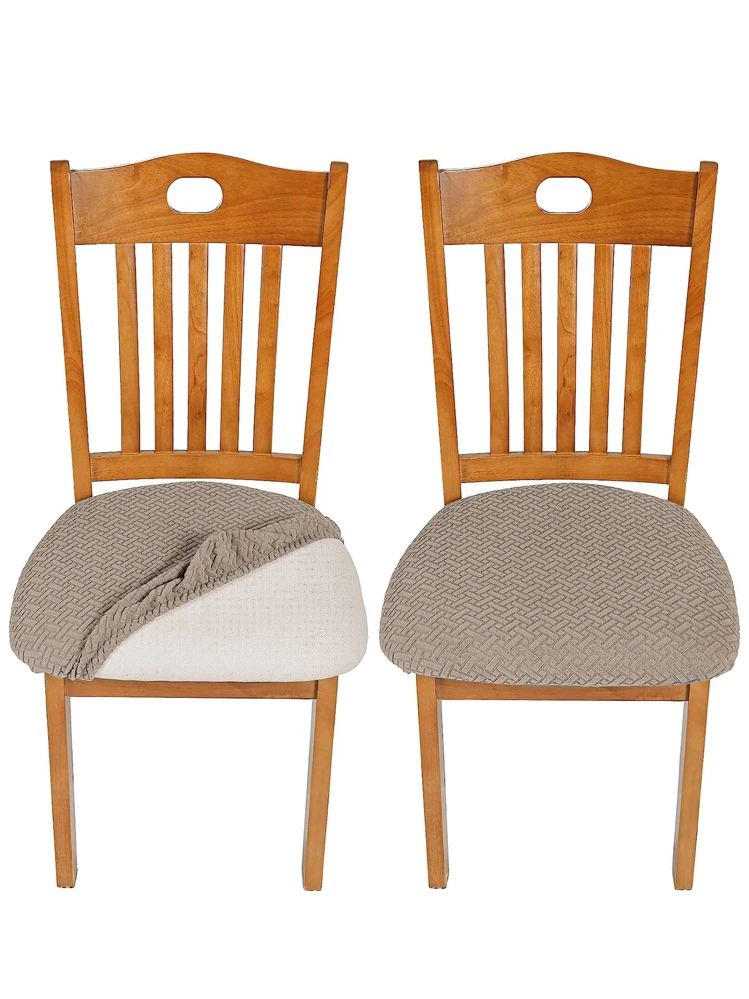 Jacquard Chair Seat Cushion Cover Dining Chair Cover 1pc - Khaki - View 4