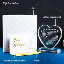 Birthday Gifts for Daughter Adult from Mom Heart-Shaped Glass Keepsake To My Daughter You are My Sunshine Grown Gifts for Daughter on Christmas Graduation Thanksgiving Day - Clear - View 5