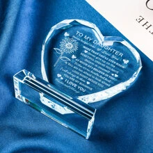 Birthday Gifts for Daughter Adult from Mom Heart-Shaped Glass Keepsake To My Daughter You are My Sunshine Grown Gifts for Daughter on Christmas Graduation Thanksgiving Day - Clear - View 4