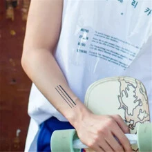 2入組設計/套草藥汁紋身貼紙英文字母臨時紋身，持久防水防汗紋身貼紙 - 彩色 - 查看 7