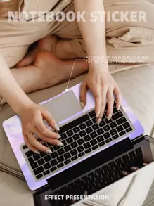 1 set Autocollant De Protection Pour Ordinateur Portable 15,6-16 Pouce Imprimé Nuage Compatible Avec