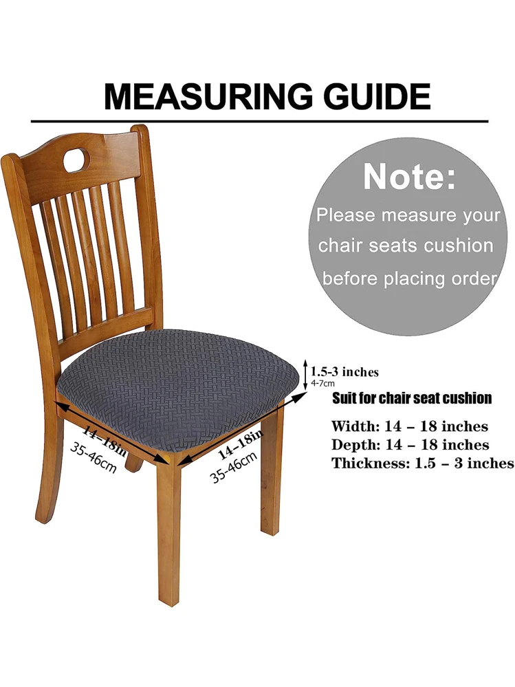 Jacquard Chair Seat Cushion Cover Dining Chair Cover 1pc - Khaki - View 5