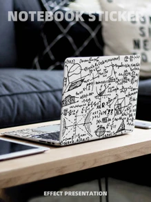 1set 15.6-16 Inch Letter Graphic Laptop Protective Sticker Compatible With Dell/Lenovo/Apple/Asus - Multicolor - View 1