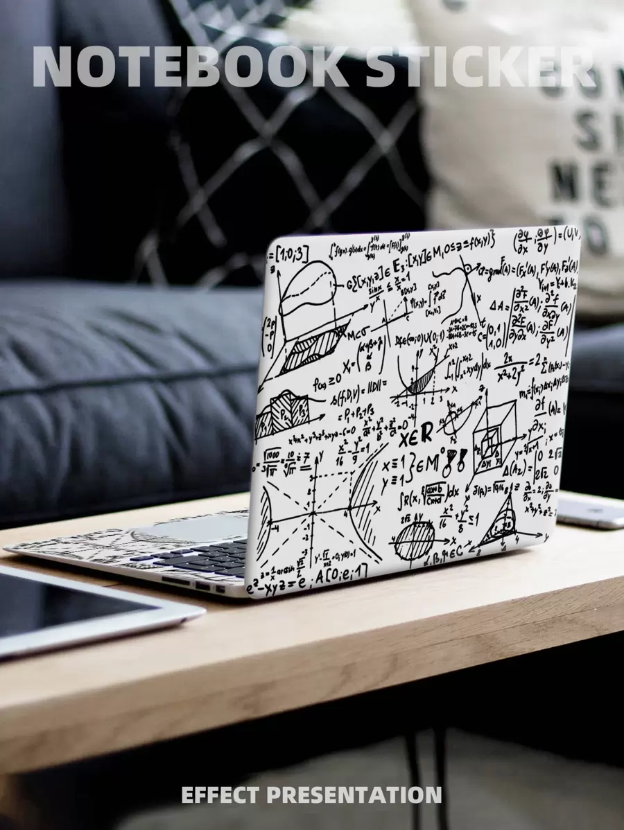 1set 15.6-16 Inch Letter Graphic Laptop Protective Sticker Compatible With Dell/Lenovo/Apple/Asus - Multicolor - View 1