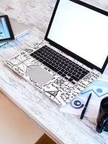 1set 15.6-16 Inch Letter Graphic Laptop Protective Sticker Compatible With Dell/Lenovo/Apple/Asus - Multicolor - View 2