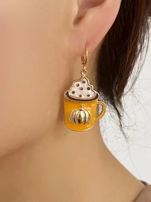 1 đôi bông tai hình tách cà phê đính đá thời trang cá nhân hóa dành cho nữ - Nhiều màu - Xem 1