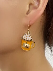 1 đôi bông tai hình tách cà phê đính đá thời trang cá nhân hóa dành cho nữ - Nhiều màu - Xem 2