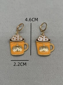 1 đôi bông tai hình tách cà phê đính đá thời trang cá nhân hóa dành cho nữ - Nhiều màu - Xem 3