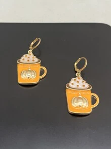 1 đôi bông tai hình tách cà phê đính đá thời trang cá nhân hóa dành cho nữ - Nhiều màu - Xem 4