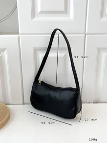 Large Capacity Fashionable Armpit Bag - Black - View 2