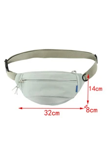 街頭風腰包時髦包女士休閒腰包時尚女孩肩膀斜肩包胸包中性嘻哈腰包新款腰包手機包 - 綠色 - 查看 4