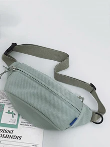 街頭風腰包時髦包女士休閒腰包時尚女孩肩膀斜肩包胸包中性嘻哈腰包新款腰包手機包 - 綠色 - 查看 3