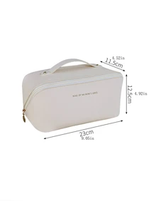 1pc Slogan Graphic Waterproof Toiletry Travel Bag