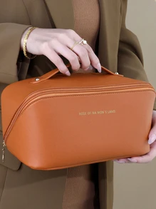 1pc Slogan Graphic Waterproof Toiletry Travel Bag