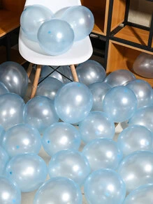50 Piezas Balones Azul Claro Perlado De 10 Pulgadas - Celeste - Ver 1