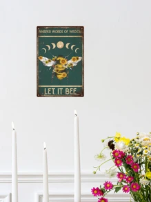 Putuo Decor 普陀装饰，1 件蜜蜂锡标牌，文学口号月亮金属海报，适用于家庭客厅卧室墙壁装饰 7.8 X 11.8 英寸，让它成为蜜蜂最好的礼物 - 彩色 - 查看 4