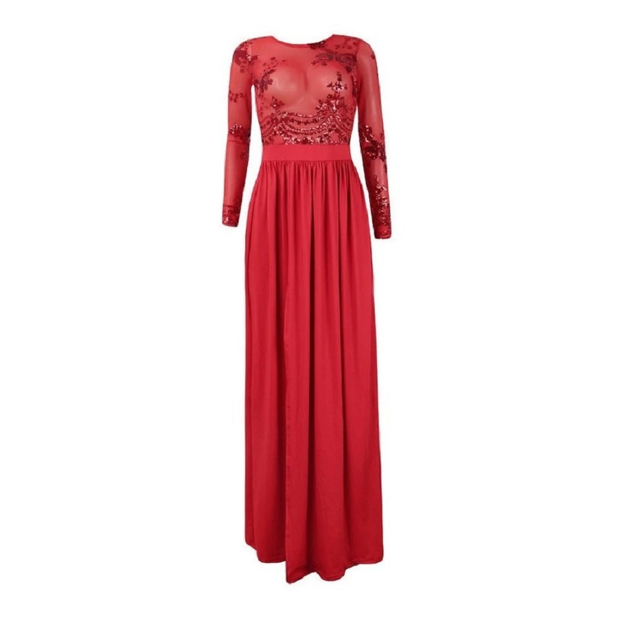 Royal Blue Sequin Long Cocktail Party Separate Dress - Đỏ - Xem 1