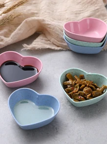 Plato de salsa en forma de corazón - Rosa - Ver 3
