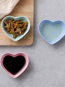 Plato de salsa en forma de corazón - Rosa - Ver 2