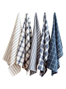 5入組藍色的編織毛巾 - 藍色 - 查看 7