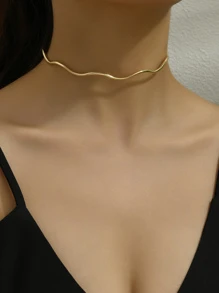 Fashionable Alloy Wavy Collar Suitable For Women's Daily Wear - Yellow Gold - View 2