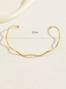 Fashionable Alloy Wavy Collar Suitable For Women's Daily Wear - Yellow Gold - View 3
